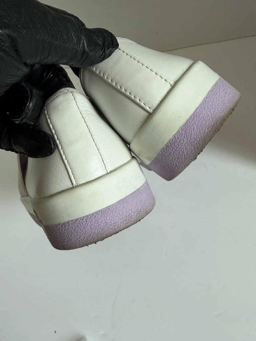 kate spade White Slip-On Leather Sneakers with Pastel Accent